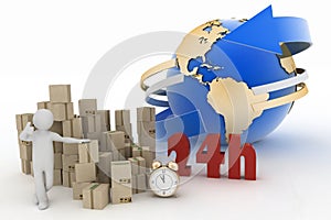 Man advertises service of delivery of parcels