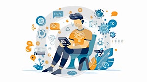 Man with AI Website -