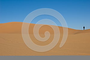 Man alone dune desert sahara