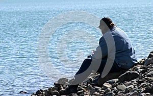 Man Alone at the Lake