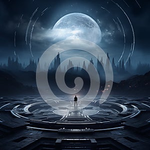 man alone on a planet