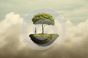 Man Alone on Surreal Planet