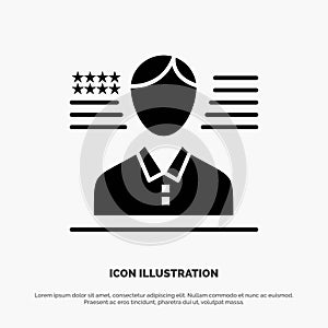 Man, American, Flag solid Glyph Icon vector