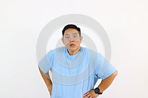 Man with a anger expression on isolated white background
