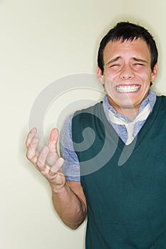 Man with anguished expression photo