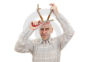 Man with antlers