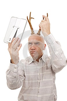 Man with antlers