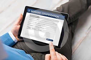 Man applying for workers compensation photo