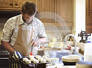 Man Apron Cooking Baking Bakery Concept