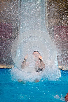 Man at aqua park