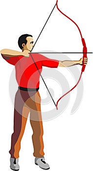 Man Archery Sport Game Vector