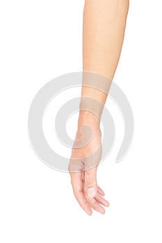 Man arm with blood veins on white background with clipping path, health care and medical concept