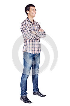 Man with arms crossed full body