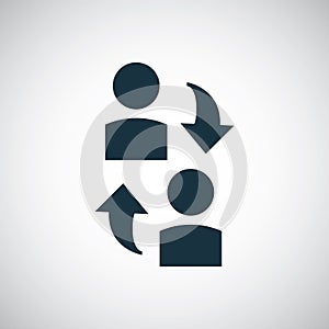 Man arrows icon simple flat element