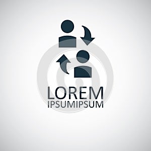 Man arrows icon simple flat element