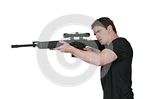 Man with Assault Rifle photo