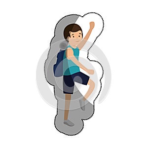 man athlete practicing climbing avatar character