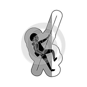 man athlete practicing climbing avatar character