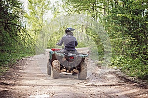 Man on the ATV Quad Bike.