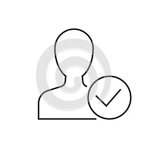 Man avatar with approve check mark symbol