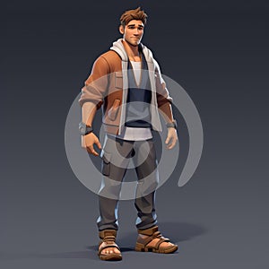 3d Male Character Model In The Style Of David Renshaw And Magali Villeneuve photo