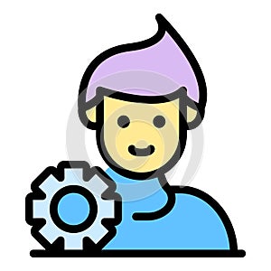 Man avatar estimator icon color outline vector