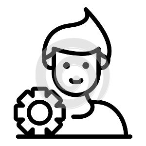 Man avatar estimator icon, outline style