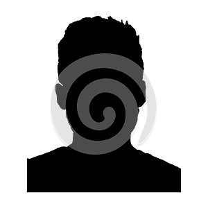 Man avatar profile. Male face silhouette isolated on white background. Vector