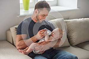 Man with baby.
