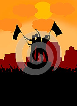 Man background in cloude combinatin images