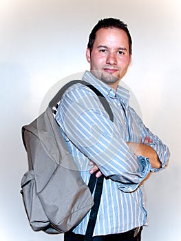Man with a backpack