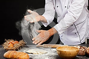 Man Baking Bread Close up