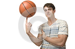 Man balance the basketball