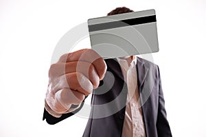 Man with bank card