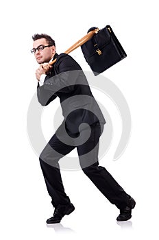 Man with baseball bat isolated