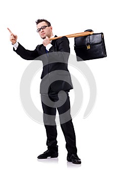 Man with baseball bat isolated