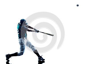 Man baseball player silhouette isolated