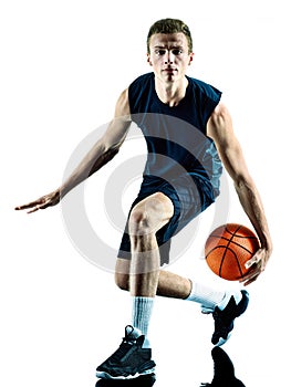 Man basketball player isolated silhouette