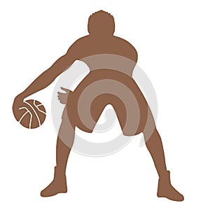 Man basketball player vector illustration front side silhouette