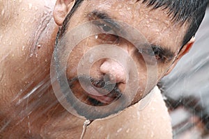 Man bathing photo
