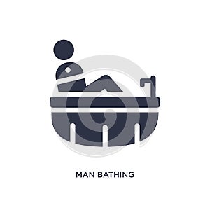 man bathing icon on white background. Simple element illustration from behavior concept