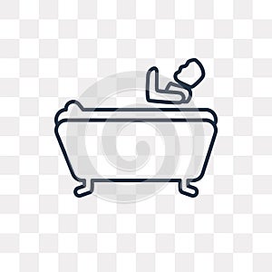 Man Bathing vector icon isolated on transparent background, line