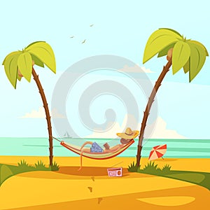 Man On The Beach Illustration