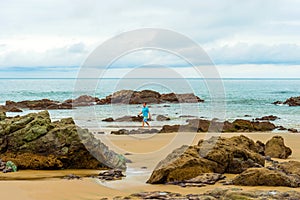 Man on the beach in Pedasi, Panama.