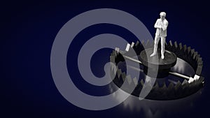 man on Bear Trap for Business concept 3d rendering