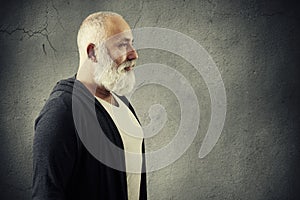 Man with beard with empty copyspace