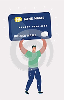 Man bearing credit card