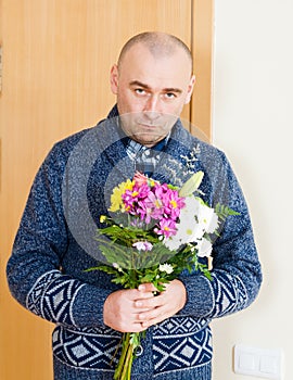 Man with beautiful bouquet