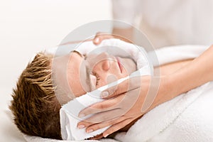 Man beauty - man at luxury spa treatment