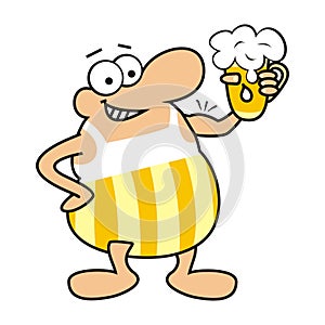 Man and beer, mascot